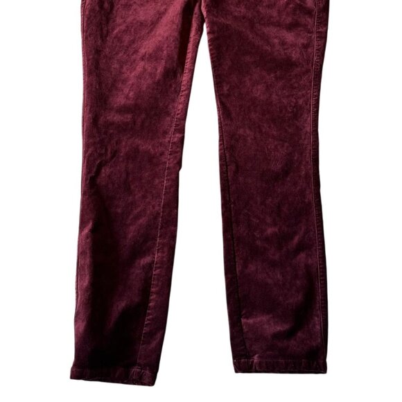 Paige Velvet Hoxton Ankle Peg Burgundy Skinny Jeans Size 30 (Waist) Button Fly - Picture 3 of 7